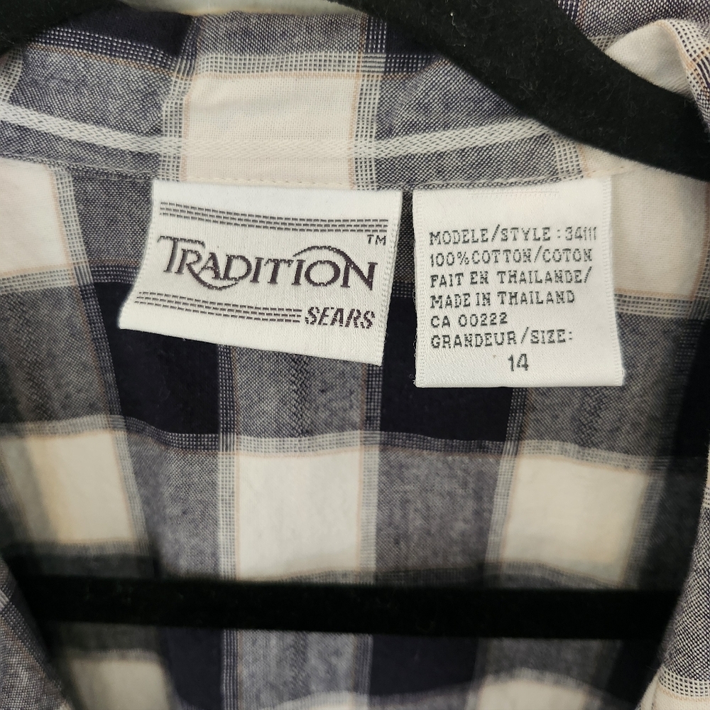 Vintage Plaid Cotton Blazer - Picture 5 of 7